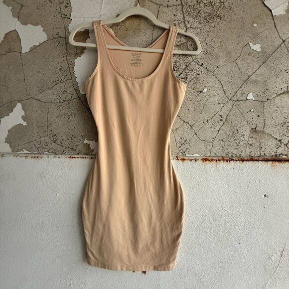 Spanx Assets Nude Slip Dress Bodycon Shaping Stretch Minimalist Shapewear - Picture 5 of 5